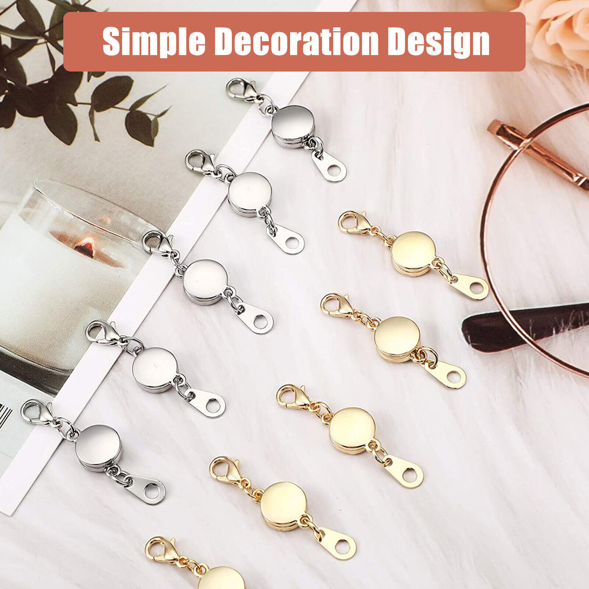 Strong Magnetic Lobster Clasps Jewelry Necklace Converter Extender Hook Closures