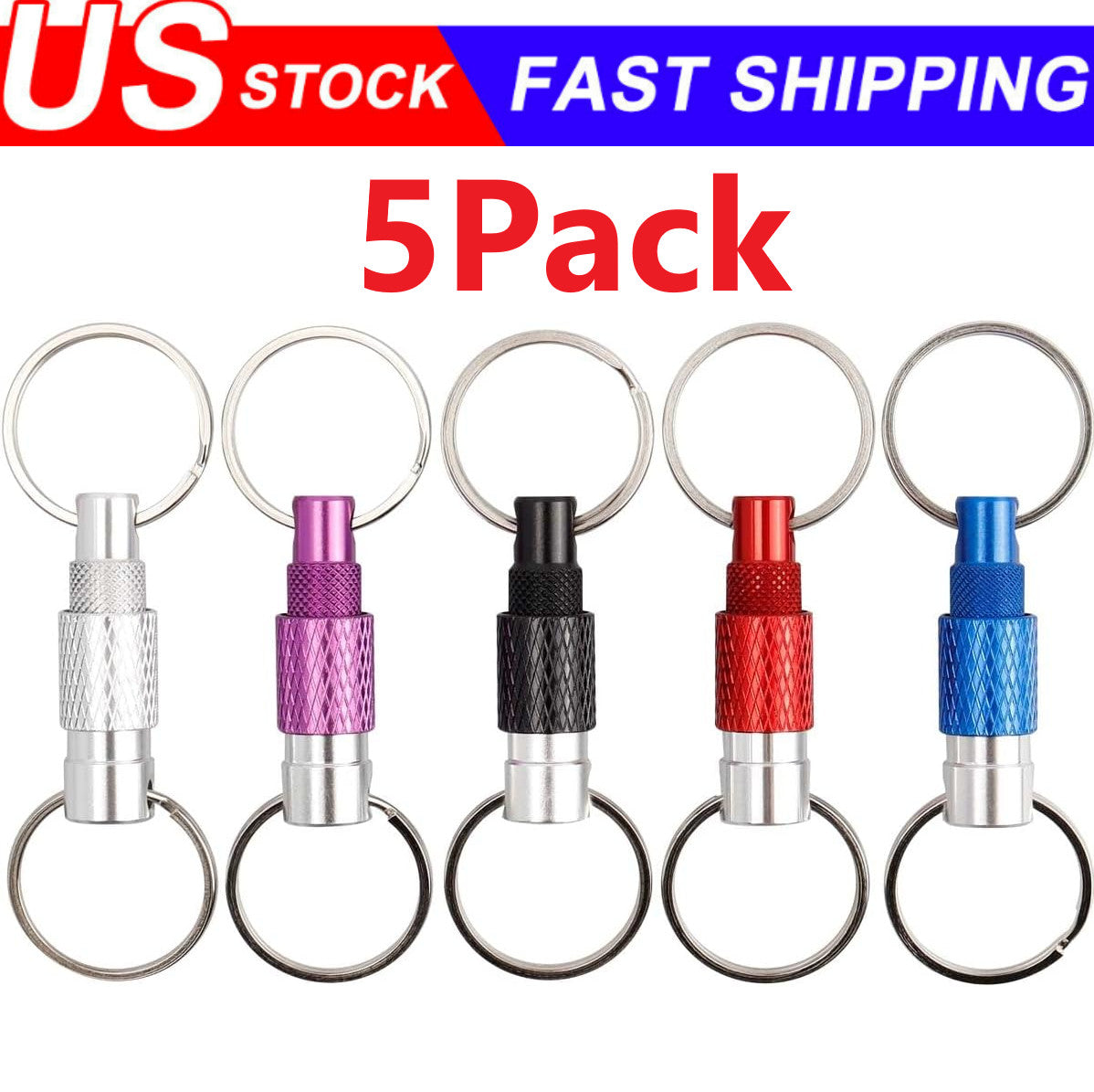 Heavy Duty Keychain Retractable Carabiner Car Key Chain with Badge Holder