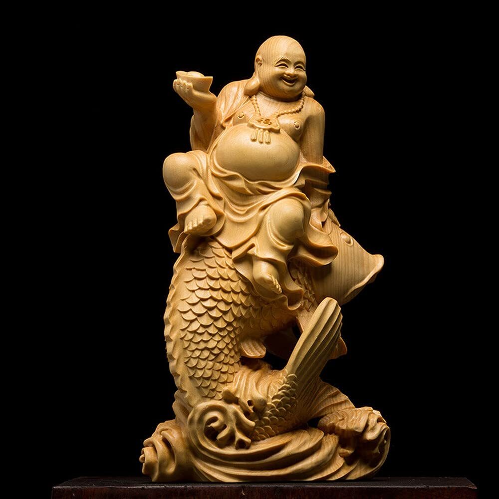14.5cm Laughing Buddha Statue Handmade Maitreya Buddhist Figure Statue HomeDecor