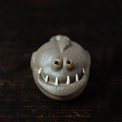 Purple Clay Puffer Fish Teapet Tea Animals from Yixing