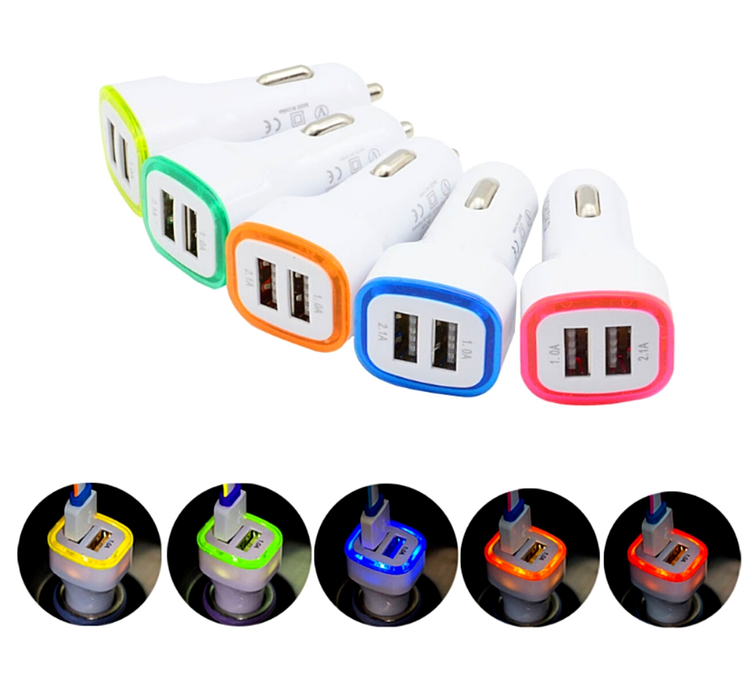 Cargador de Carro Rapido 2 Puertos Adaptador de Coche para Telefonos Smart Phone