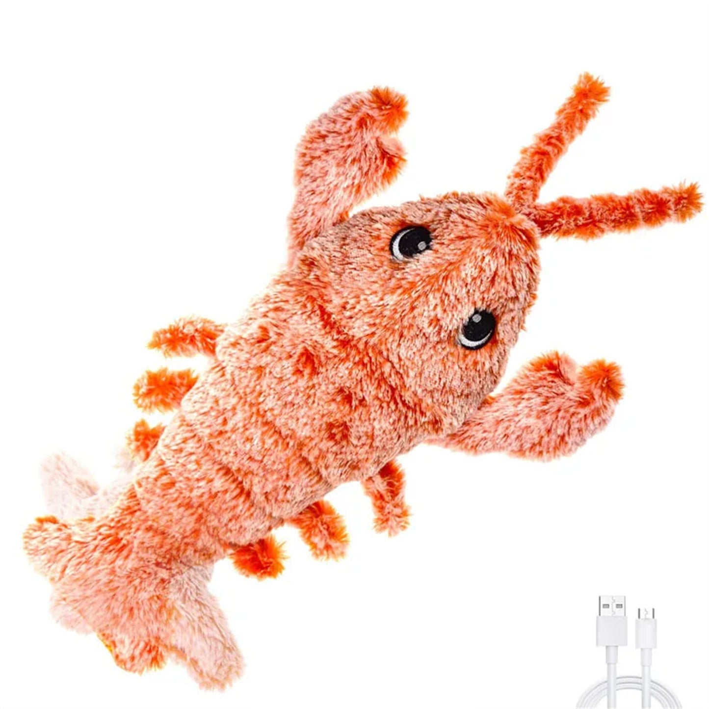 1 Pcs New Shrimp Moving Toy With USB Power Cable For Dog Cat Kid Washable Toy