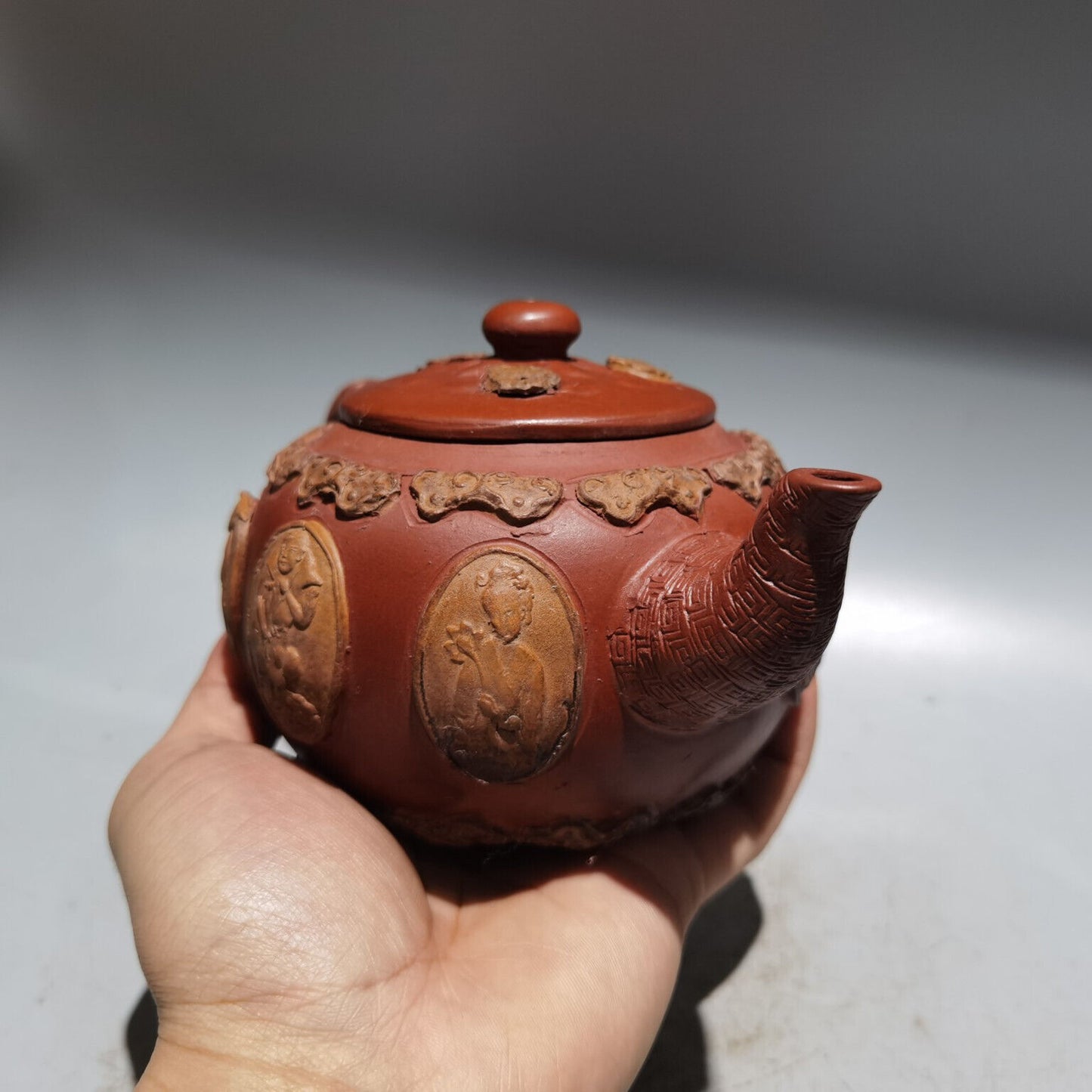 Chinese Yixing Zisha Clay Handmade Exquisite Teapot （八仙壶 底款：时大彬）