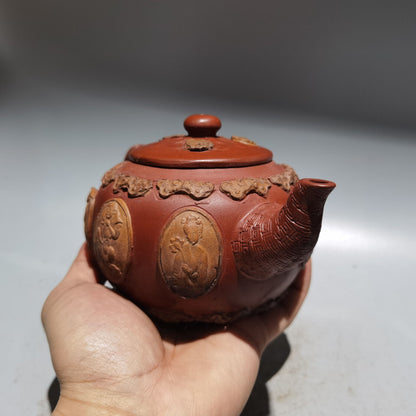 Chinese Yixing Zisha Clay Handmade Exquisite Teapot （八仙壶 底款：时大彬）