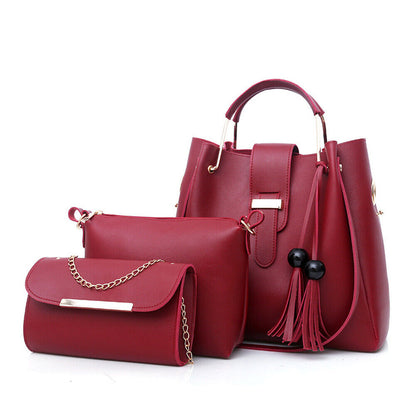 Fashion Women Bags Set 3pcs Large Casual Bags PU Leather Ladies Shoulder Bag* ಇ