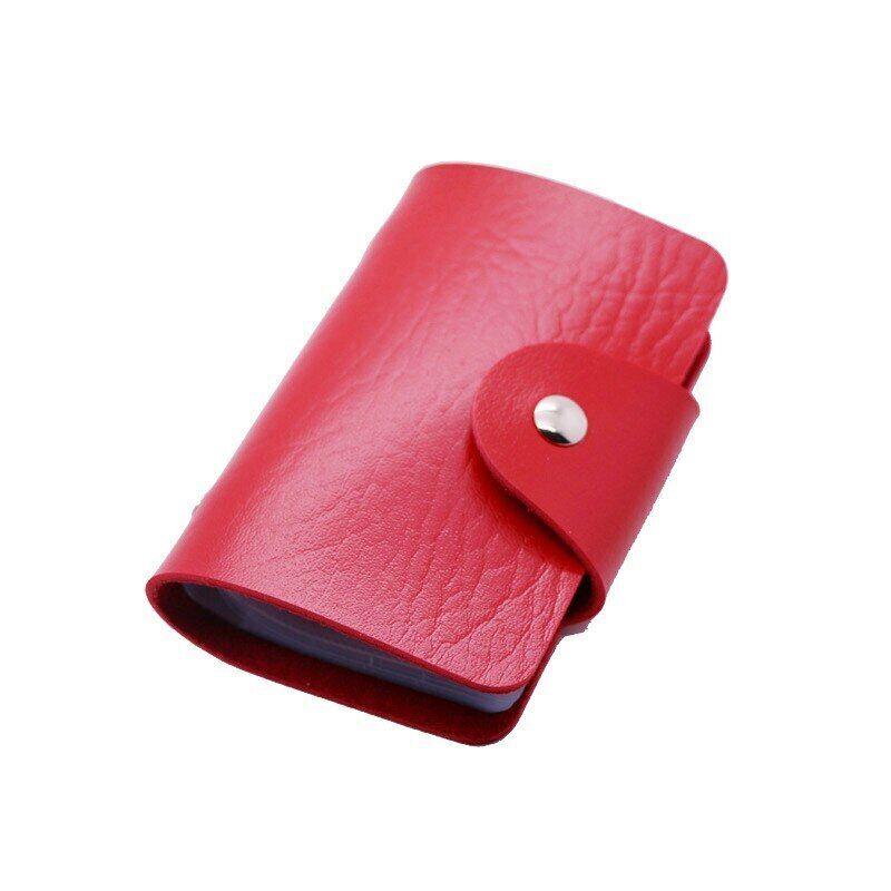 Credit Card Holder Men Women Cards Bag PU Leather Buckle Business ID Card Holder