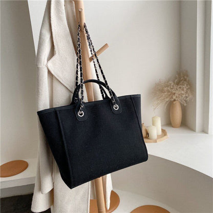 Shoulder Bag Casual Chain Messenger Bags Canvas Leisure Handbags 42*27*16 CM 1PC