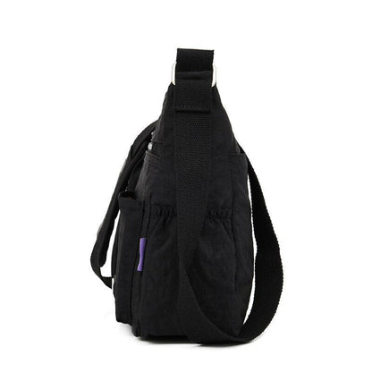 Fashionable Nylon Shoulder Bag Zipper Pocket Messenger Bag Waterproof Crossbody