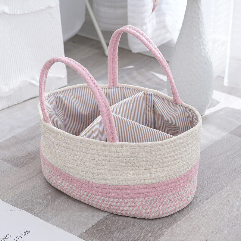 Cotton Baby Diaper Caddy Organizer Nursery Storage Bin Basket Mommy Handbag