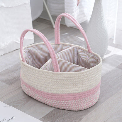 Cotton Baby Diaper Caddy Organizer Nursery Storage Bin Basket Mommy Handbag