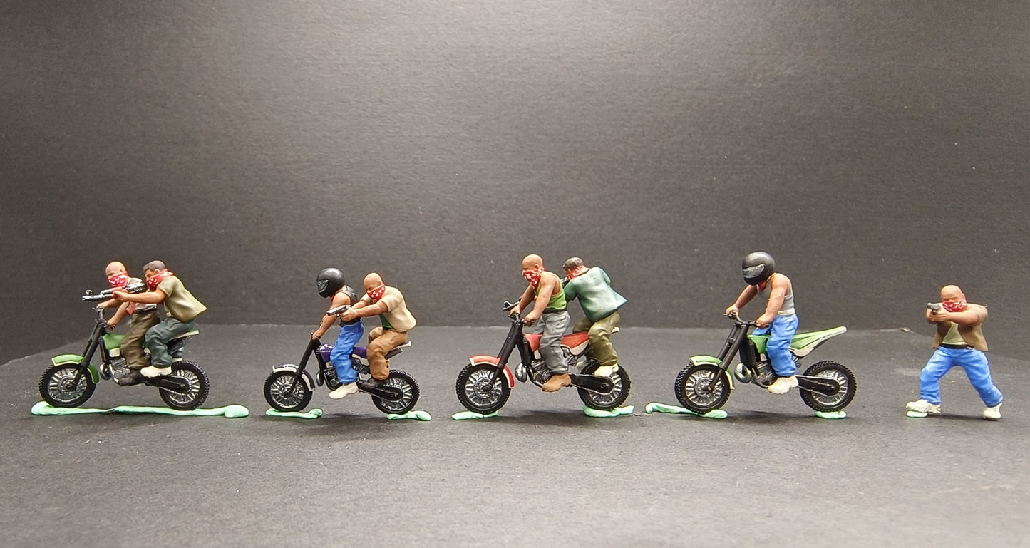 1/72Modern urban motorcycle figure model handprinted Soldier model