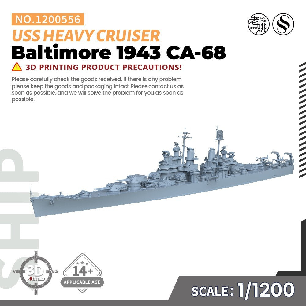 SSMODEL SSC1250556 1/1250 Model Kit USS Baltimore  Heavy Cruiser 1943 CA-68