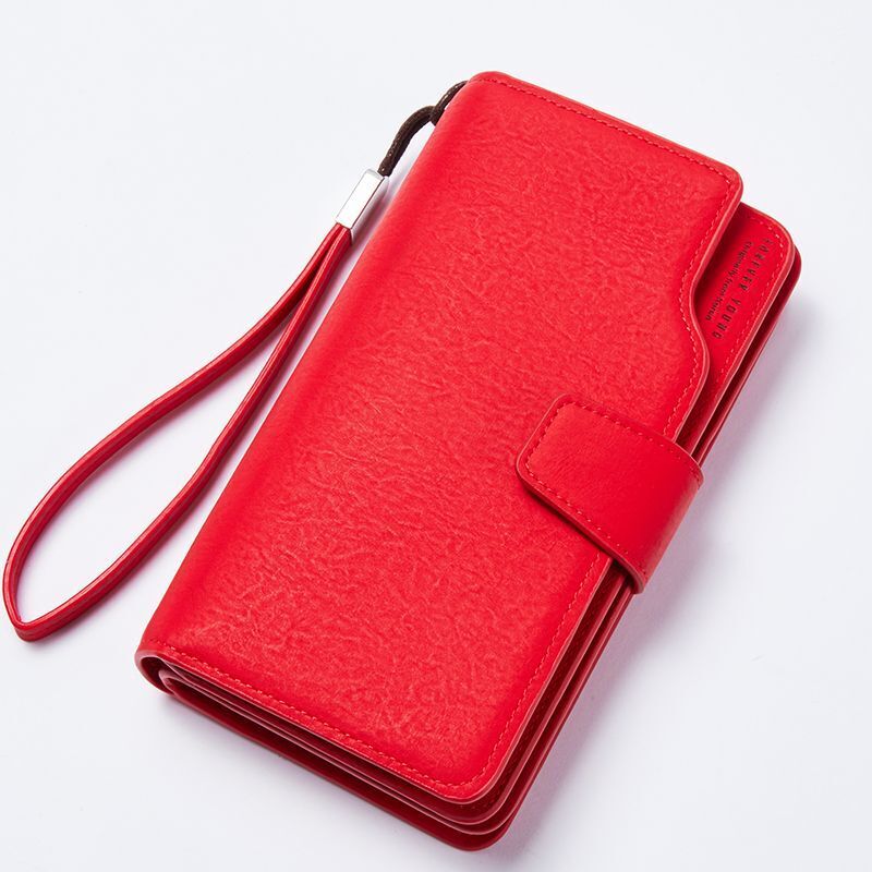Synthetic Leather Wallet Clutch Purse Red 3Fold Zipper Purse Money Bag Coin 1 PC