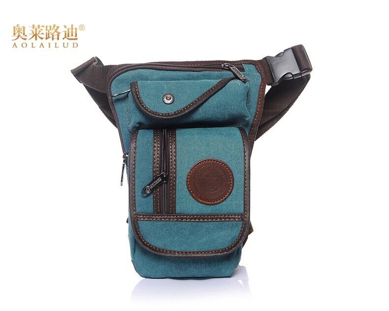 Canvas/Nylon Waist Pack Crossbody Shoulder Belt Bag Male Hip Purse Thigh Bags