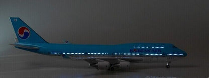 1:150 47CM KOREAN AIR B747-400 Plane Led Sound- controlled Light Resin Model