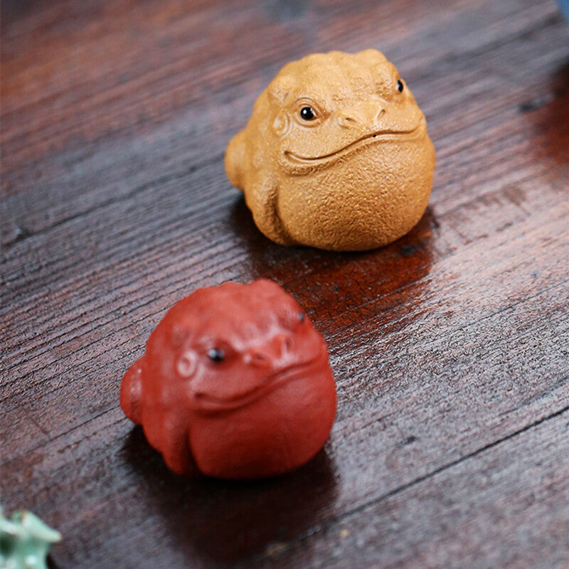 Lovely Tea Pet Table Decoration House Warming Gift Yixing Zisha Tea Play Toad