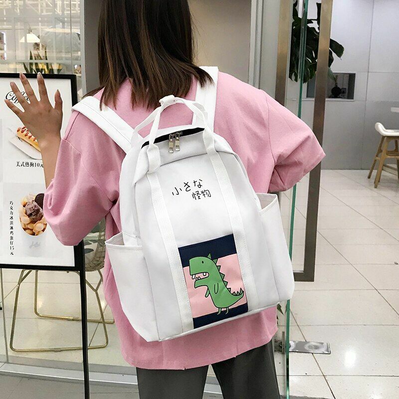 3 Pcs Sets Backpack School Bags Teenage Girls Women Casual Shoulder Zipper Solid