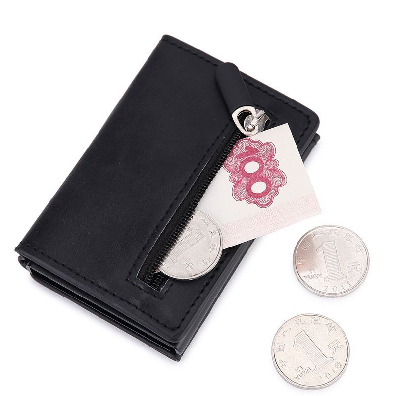 Anti Rfid Magnet Men Wallets Carbon Fiber Card Holder Money Bag Black Wallet 1PC