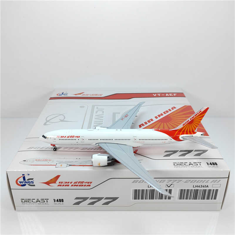 1:400 JC Wings AIR INDIA BOEING B777-200LR Passenger Airplane Diecast Model