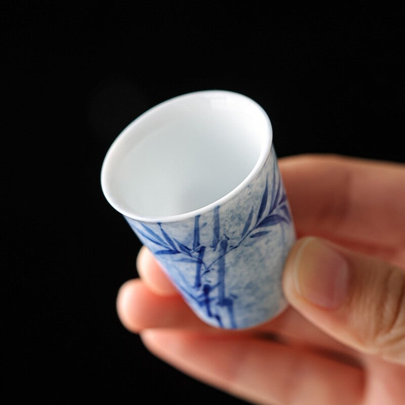 20ml Full Hand Painted Tea Cup Chinese Kungfu Cup Porcelain Cup Bamboo Print New