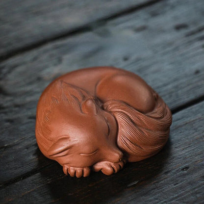 Tea Pets Little Fox Statue Ornament Home Tea Set Decoration Handmade Sculpture