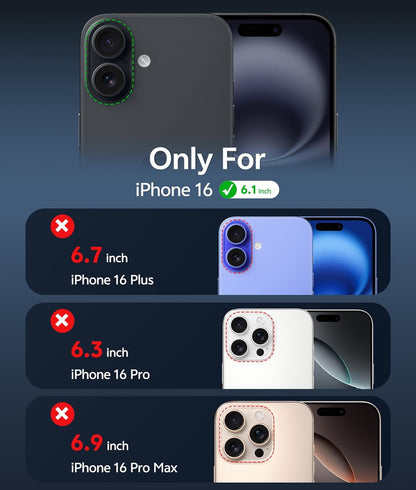 for Iphone 16 Phone Case: Magnetic Stand Case with Built-In Screen Protector Com