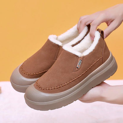 2025 NEWS men's thickened soft-soled non-slip plush one-pedal outdoor snow boots