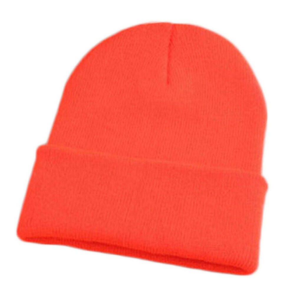 Beanie Hat Men Women Plain Knit Ski Cap Warm Elastic Skull Winter Cuff Thermal