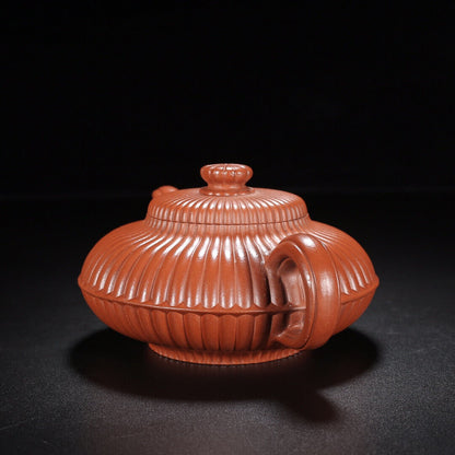 Chinese Yixing Zisha Clay Handmade Exquisite Teapot（筋纹线圆 【底款】顾景舟）