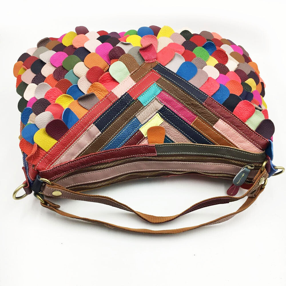 Lady Bag Multi-color Tote Handbag Genuine Cow Leather Fashion Handbags