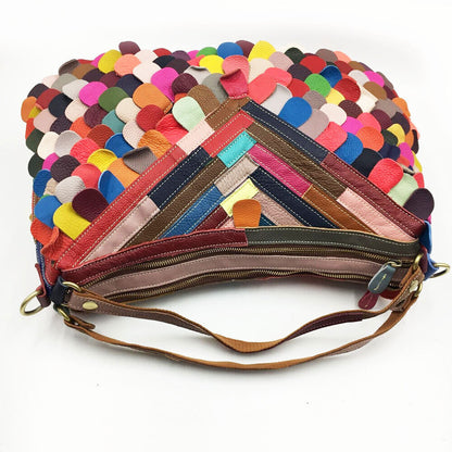 Lady Bag Multi-color Tote Handbag Genuine Cow Leather Fashion Handbags