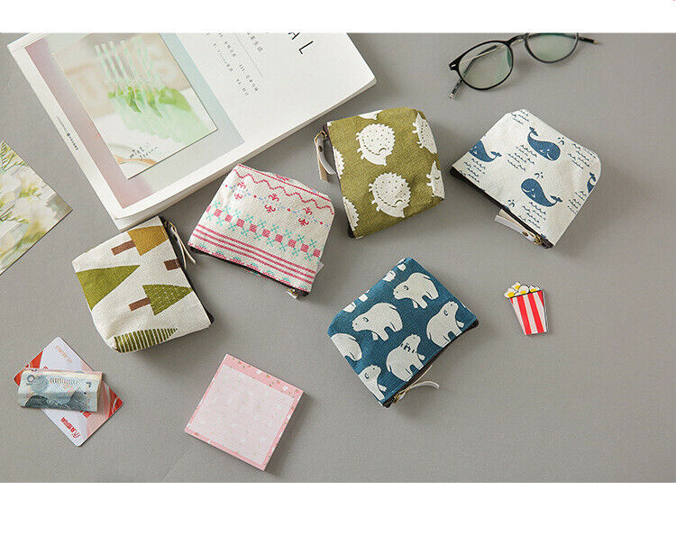 Women Coin Purse Card Earphone Pouch Bag Key Holder Small Wallet Package Canvas