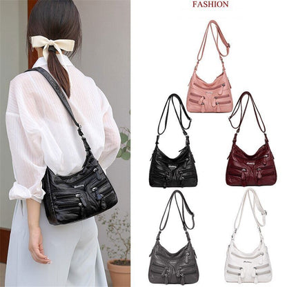 Shoulder Bag Casual Women Bag Leather Crossbody Multi-pocket Ladies Pocket