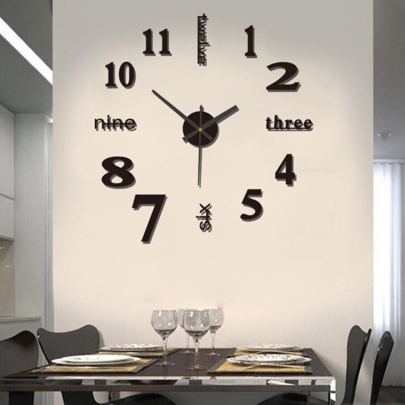 DIY Wall Clocks Creative Acrylic Punch-Free Luminous Living Room Home Decor 16in