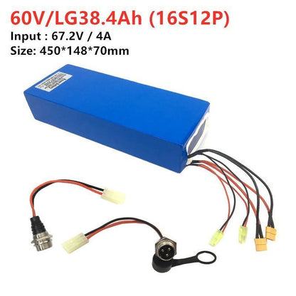 Electric Scooter Lithium Battery Pack 2 - Charging Ports Fast Charging 67.2V/60V