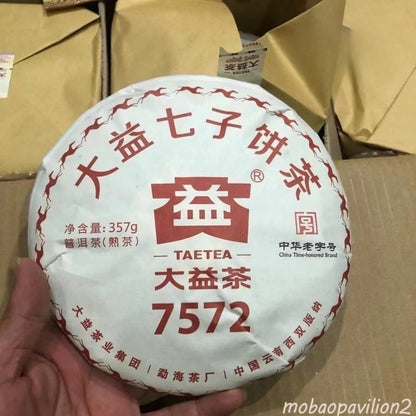 2018 TAETEA Menghai 7572 Pu'er Batch 1801 Pu-erh357g Ripe Puer Dayi Shu Puerh
