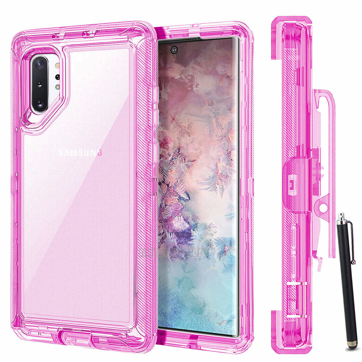 Luxury Clear Case Clip Stand Holster Phone Cover For Samsung Galaxy Note10/+ 5G