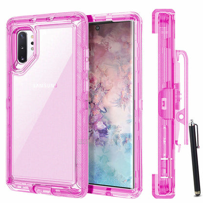 Luxury Clear Case Clip Stand Holster Phone Cover For Samsung Galaxy Note10/+ 5G