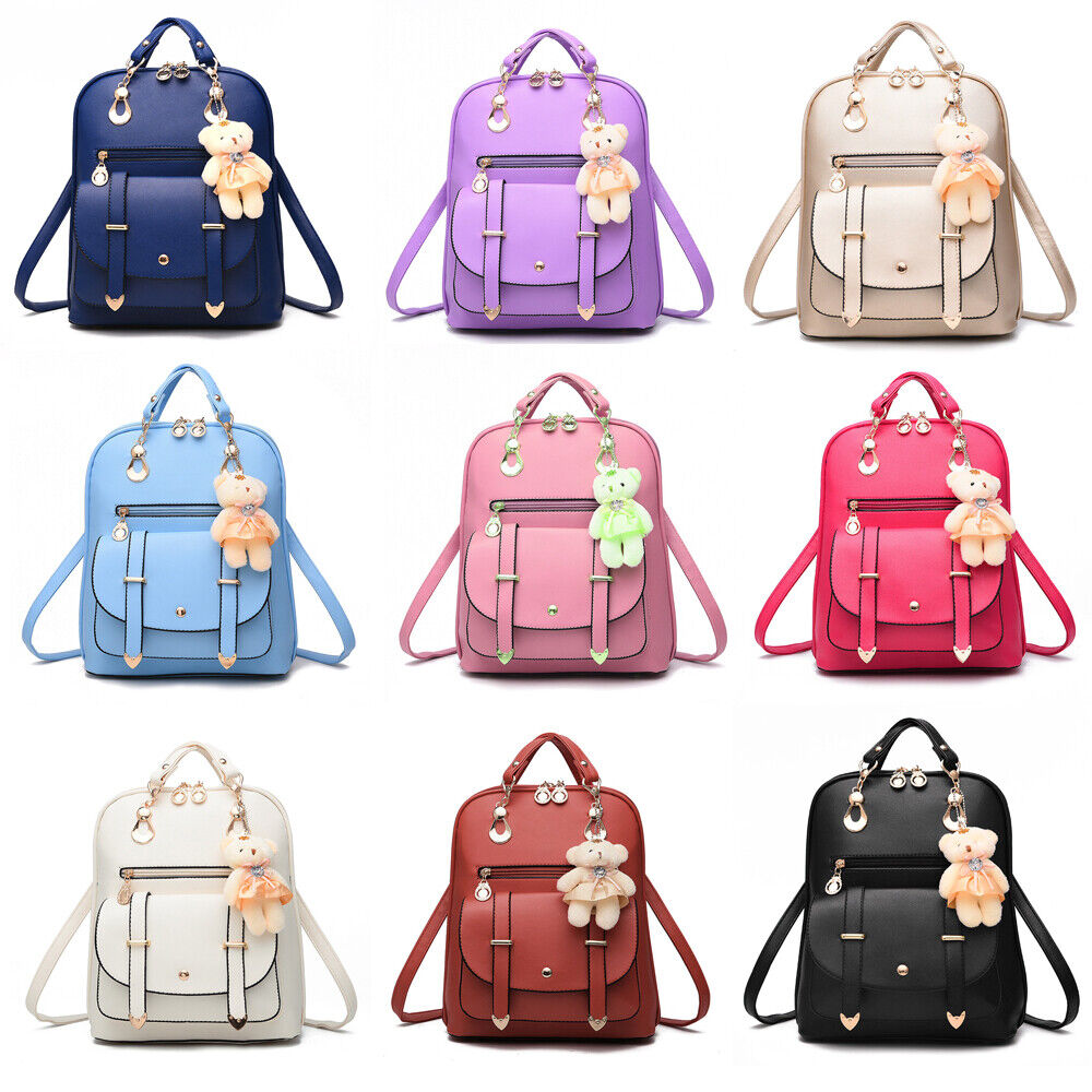 Women Backpack PU Leather School Bag Satchel Travel Bag Handbags Rucksack