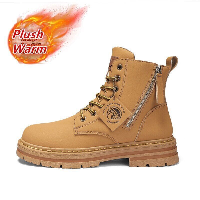 Boots Men Leather Snow Boots Man Shoes Outdoor Ankle Boots Men's Sneakers