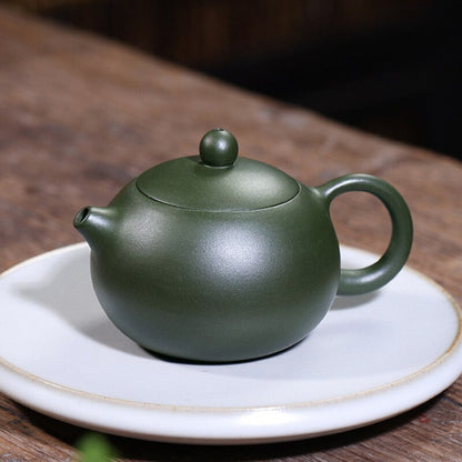 210ml 4.8" Raw Ore Green Mud Xishi Tea Pot Authentic Yixing Purple Clay Teapot