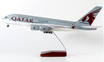 1:160 46CM QATAR AIRBUS A380 Passenger Plane Landing Gear Resin Aircraft Model