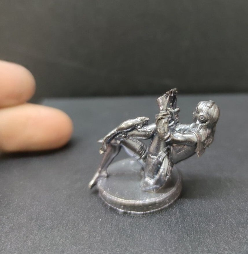 Black Brass Gaming Girl Statue Art Beauty Model Artwork Decor