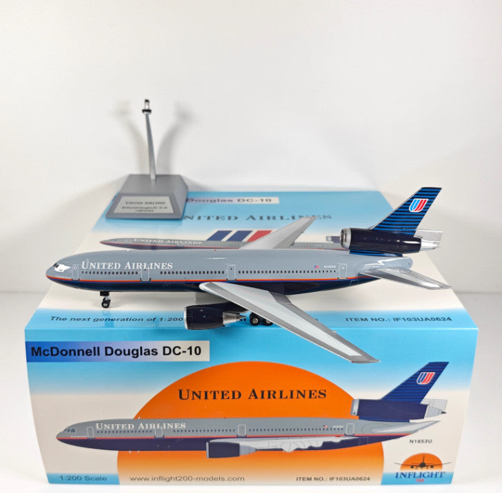1:200 InFlight United Airlines DC-10 N1853U Airplane Diecast Plane Model
