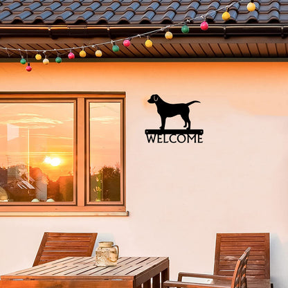 Dog Welcome Sign - Labrador - 12 inch Wide Metal Wall Art