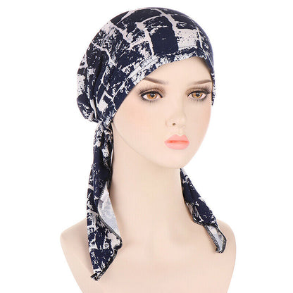 Women Print Chemo Cap Hair Loss Turban Hat Head Scarf Wrap Hijab Muslim Headwear