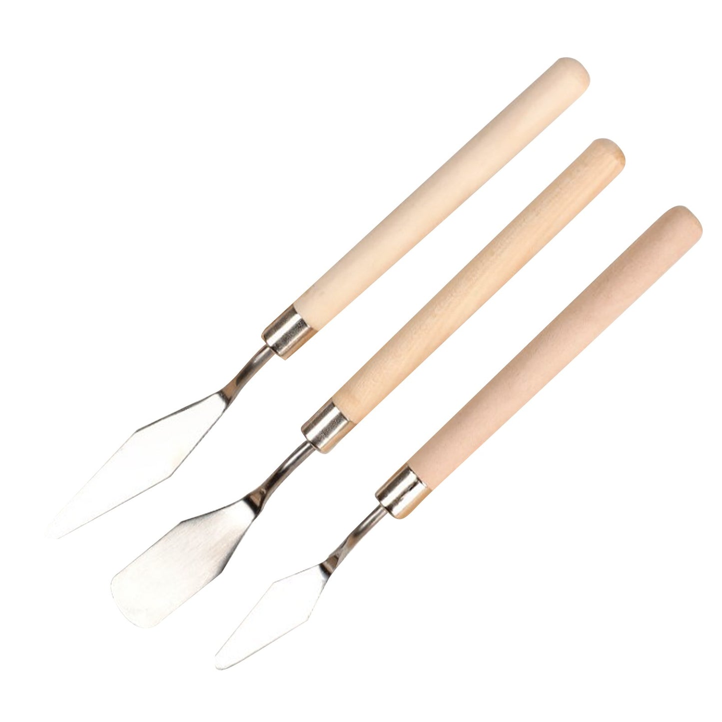 Gouache Oil Paint Scraper Set Wooden Stainless Steel Spatula Palette Art Tools