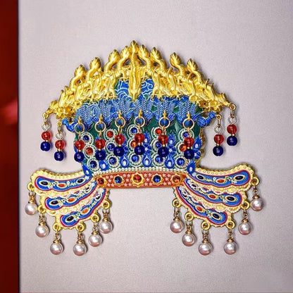 Xiaoduan Empress Dragon Phoenix Crown Fridge Magnet Metal Cultural Souvenir