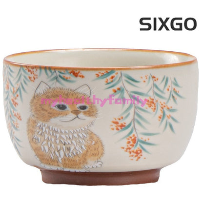 Ru Kiln Master Cup Cat Patterned Tea Cup Ceramic Tea Cup Tea Cup Tea Set