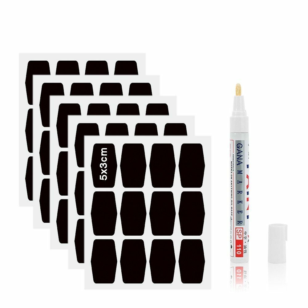 Stickers Waterproof Chalkboard Kitchen 48Pcs/Set Spice Label Home Jar Blackboard